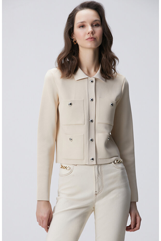 Taş Triko Ceket - 4