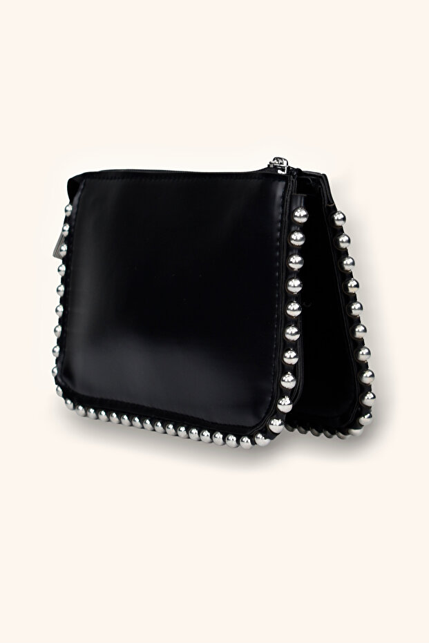 حقيبة ميني مطرزة - أسود - 3