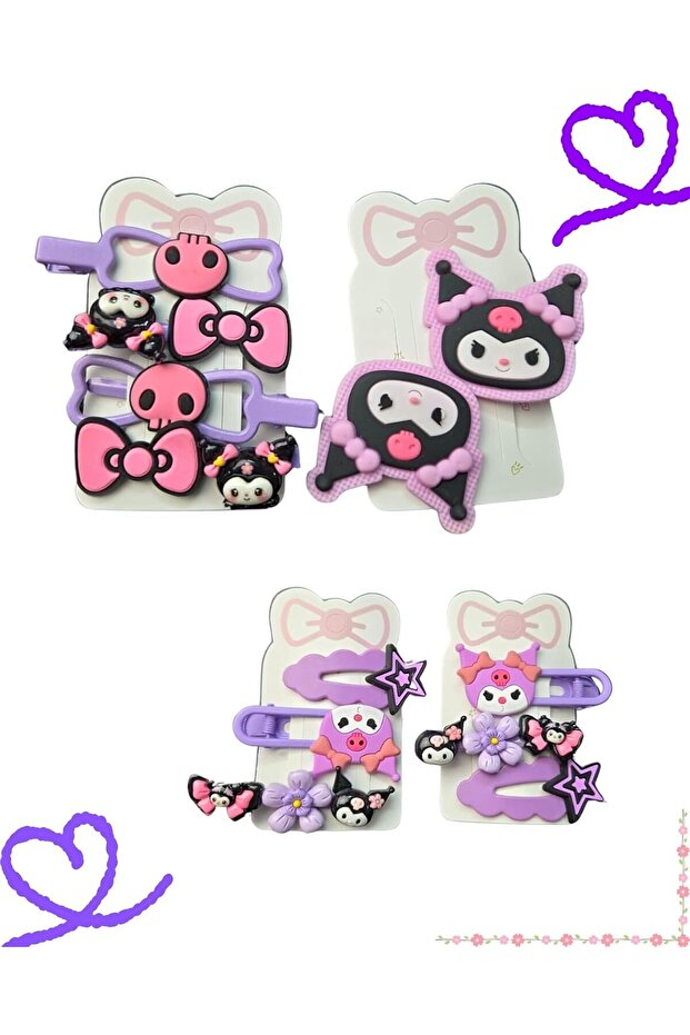 Kuromi Melody Hair Clips Combo