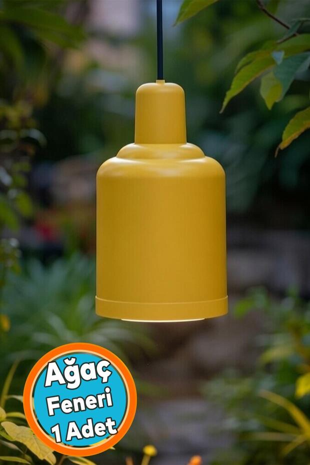 Tree Lantern for Garden and Decorative Purposes, Compatible with E-27 Standard Lamp Holder, Dark Yellow Color (Bulb Not Included)