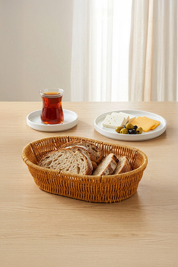 سلة خبز صغيرة بيضاوية من الخيزران - BB6063 - 3