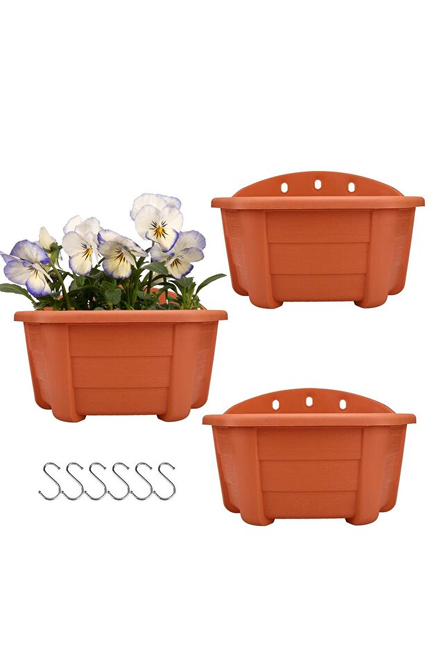 Flowerpots - brick red *3 - 1
