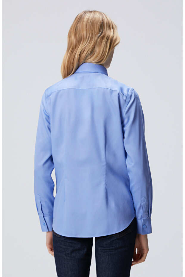 Non-Iron Mavi Gömlek - 5