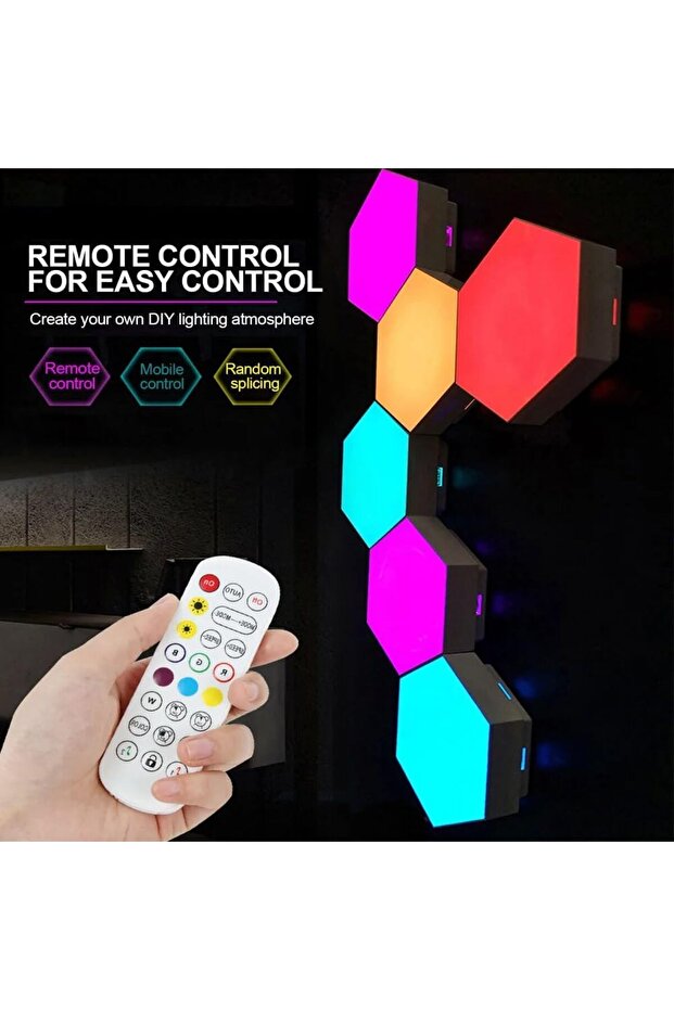 Bluetooth-enabled hexagonal lamp, smart LED night light with Bluetooth app remote control - 4
