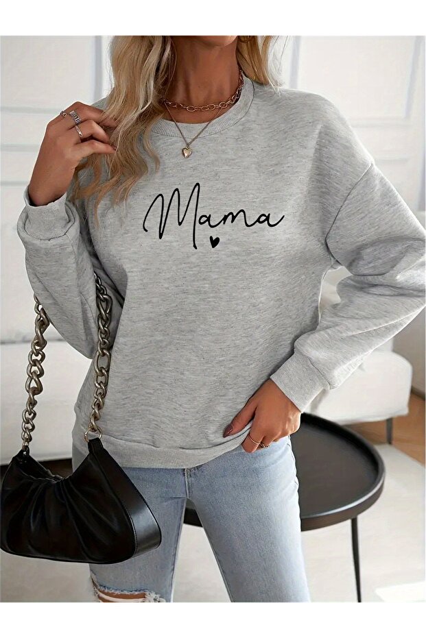 Women's Printed Crew Neck Comfortable Fit Women's Sweatshirt
