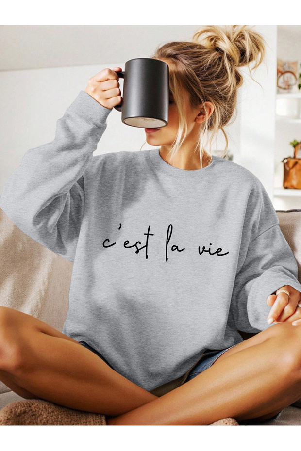 Women's Printed Crew Neck Comfortable Fit Women's Sweatshirt