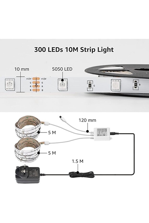Libro 10m LED strip light with remote control, dimmable - 6