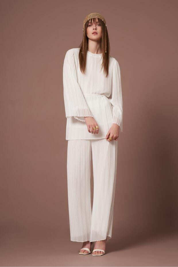 Women's Magnolia Pleated Suit Ecru 31304