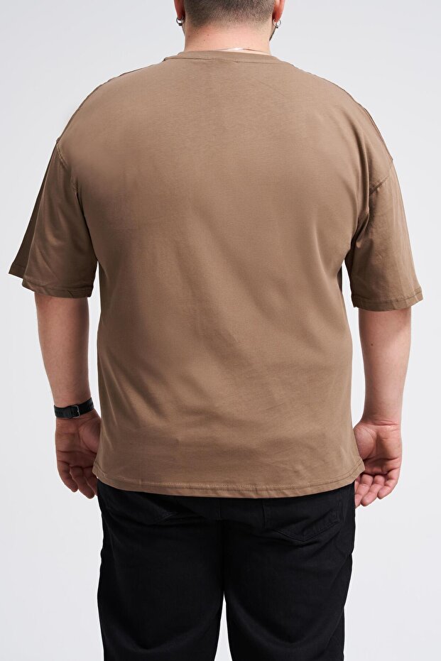 Tricou Basic pentru bărbați, mărime mare, maro - 6