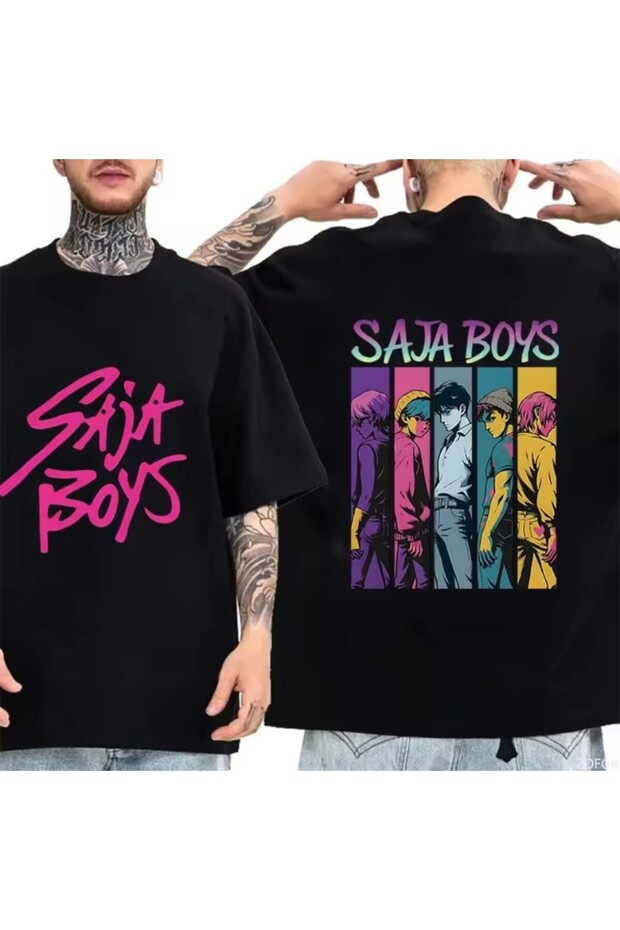 Saja Boys Printed T-Shirt / Oversize Fit 100% Cotton Breathable Fabric