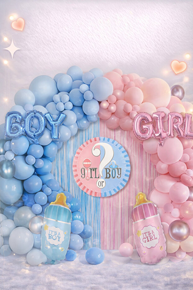 62 Piece Gender Balloon Concept - Baby Shower Set Eng-B1081