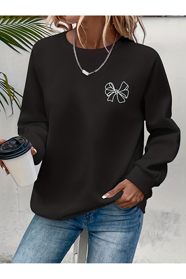 Women's Printed Crew Neck Comfortable Fit Women's Sweatshirt
