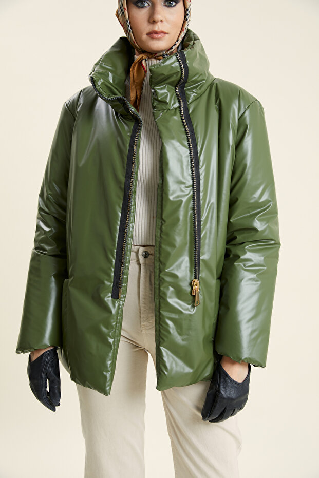 Dik Yaka Şişme Mont - 2