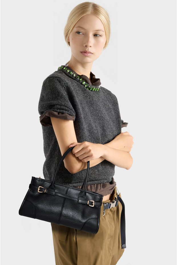 Vintage Women's Hand and Shoulder Bag Black