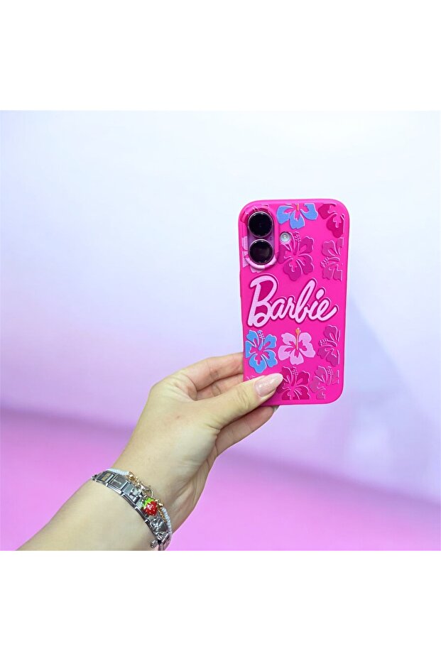 iPhone 16 Compatible Barbie Patterned Pink Phone Case - 2