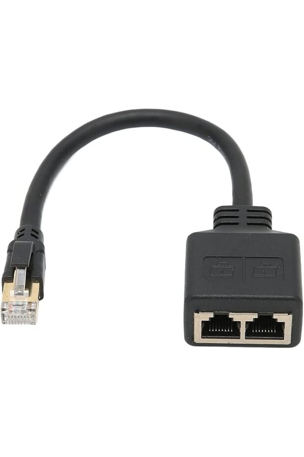 RJ45 Ethernet Adapter Cable, Extension RJ45 1 Male to 2 Female Lan Ethernet Splitter Adapter Cable,
