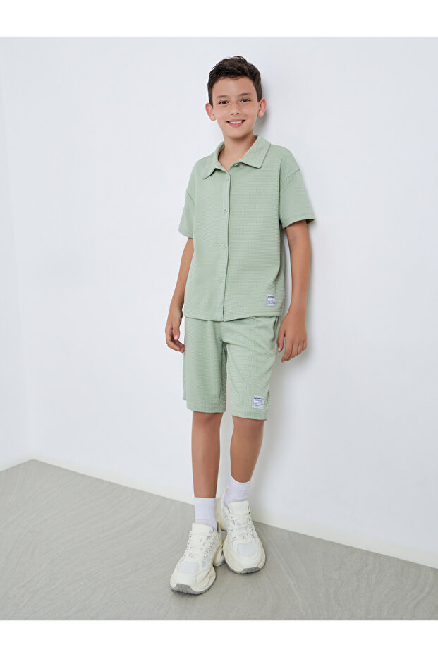 Teens Waffle Knit Shirt and Shorts Set