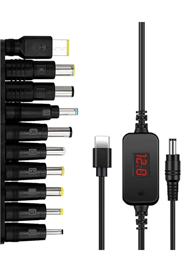 USB C to DC PD Adapter Cable, PD To DC Adapter Cable,5V/9V/12V/15V/20V with 10 Converter Heads for M