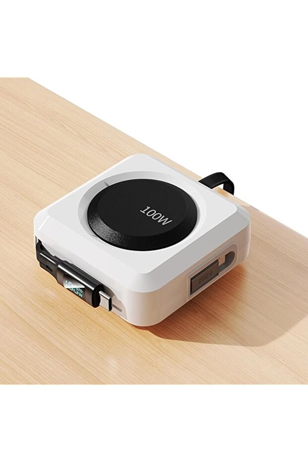 100W Retractable Type C Cable with LED Display, USB C Multi in 1 Charging Cable with Lightning Micro