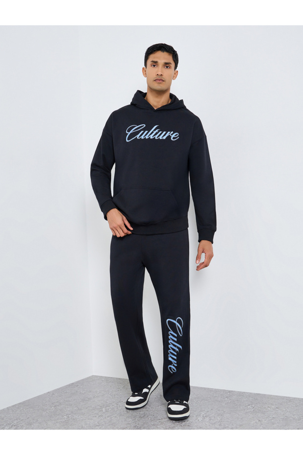 Men Embroidered Hoodie and Joggers Co-Ords