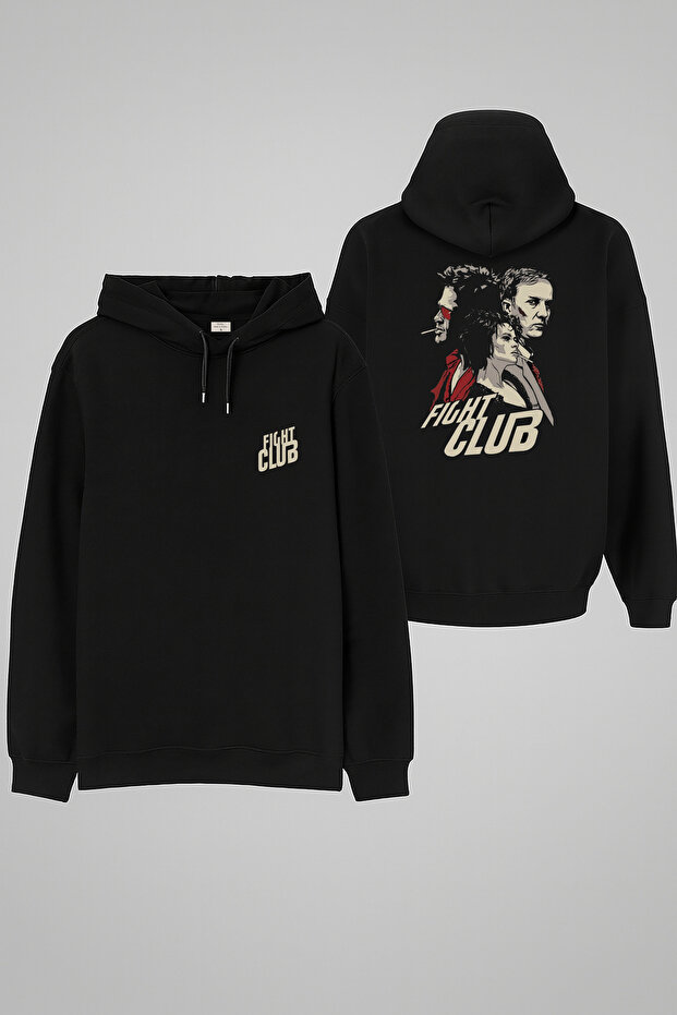Fight Club Printed Black Hooded Sweatshirt Hoodie