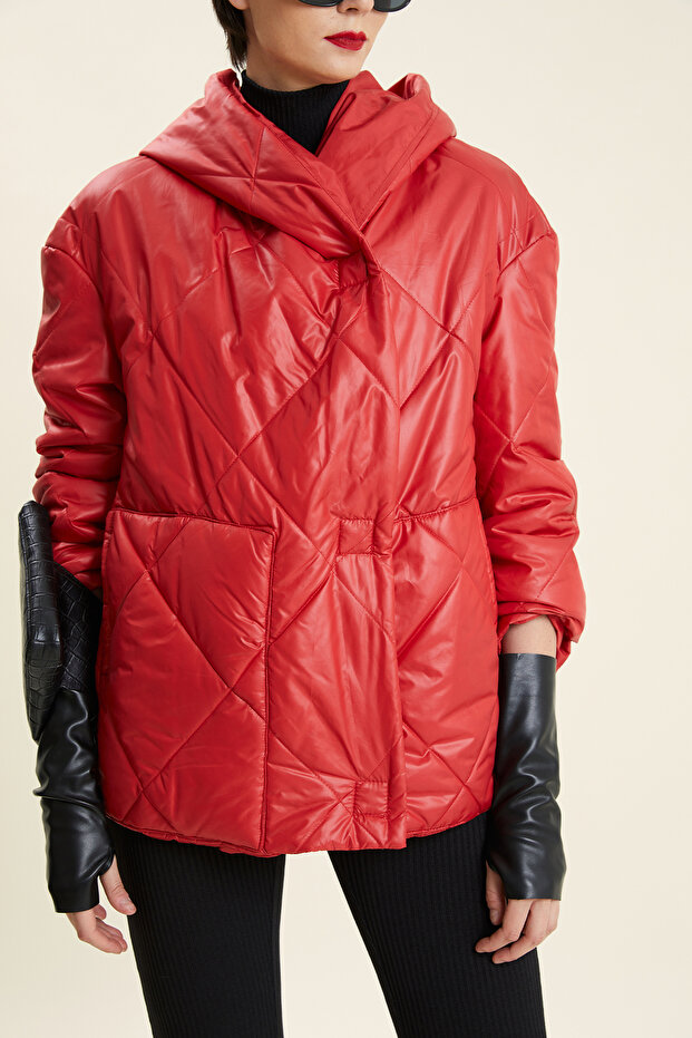 Kapüşonlu Şişme Mont - 3