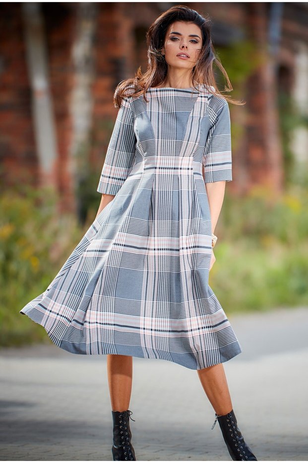 Rochie A334 - Grilă - L