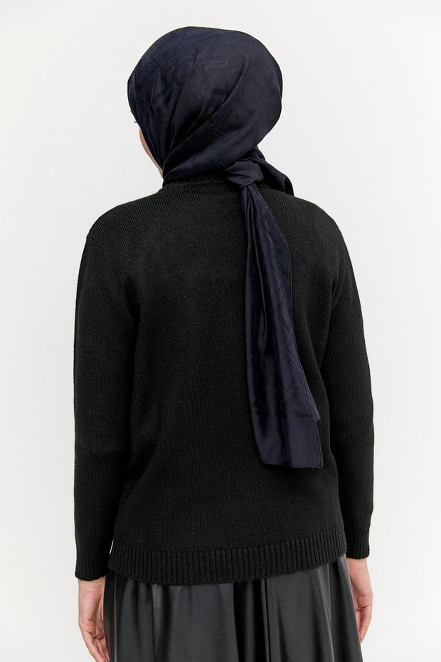 Payet İşlemeli Çiçek Nakışlı Triko Tunik - 7