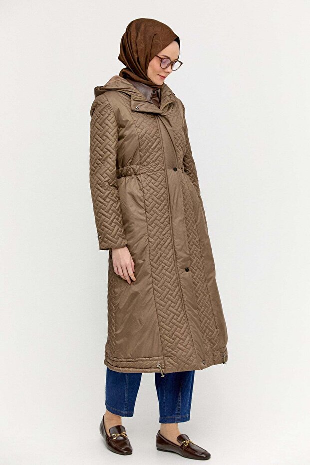 Kapüşonlu Kapitone Kaban - 2