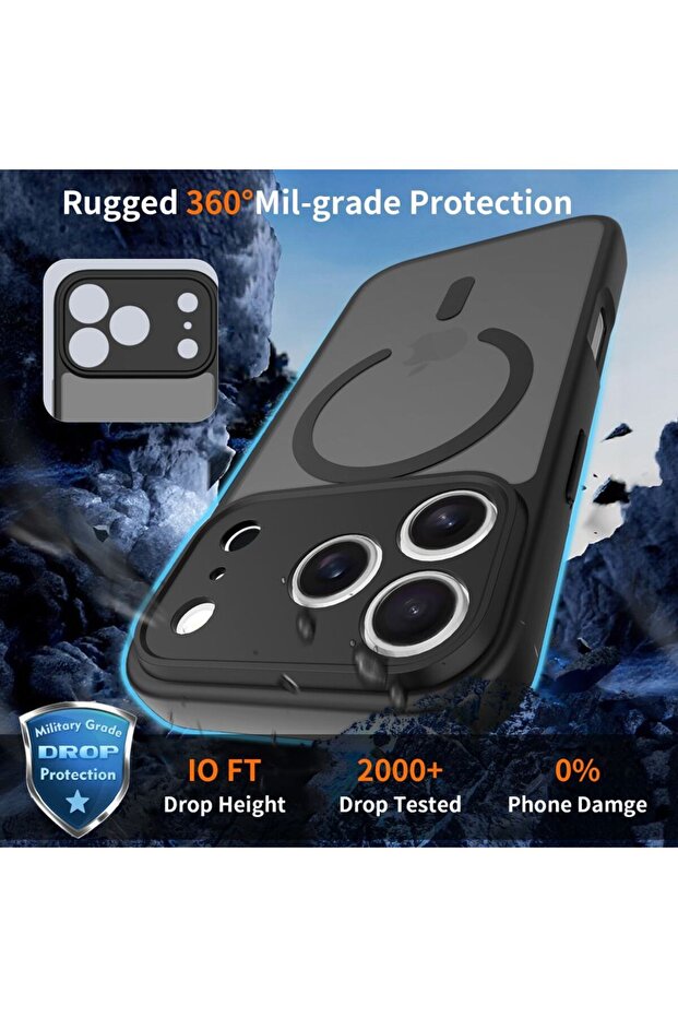 BasicMag MagSafe Case iPhone 17 Pro Max, Matte Blue - 6