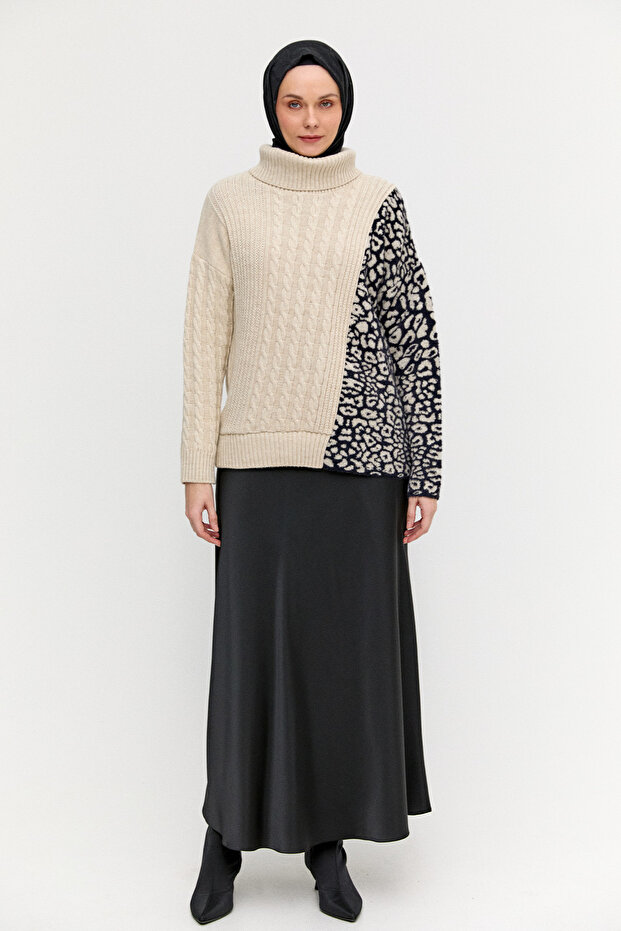 Boğazlı Triko Bluz - 1