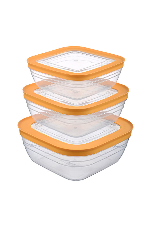 Pratical 3-Piece Leakproof Storage Container 1.1 Lt+1.6 Lt+2.4 Lt