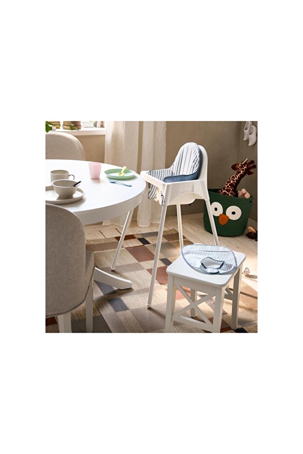 ahşap tabure, beyaz - 1