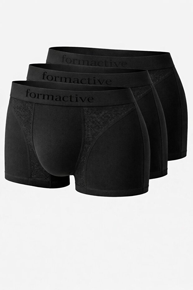 Men's Seamless Sports Boxer Breathable Set - 3-Piece Underwear & Air-Hole Flexible 4410