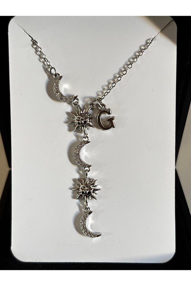 Steel Moon&Sun g Letter Women's Necklace