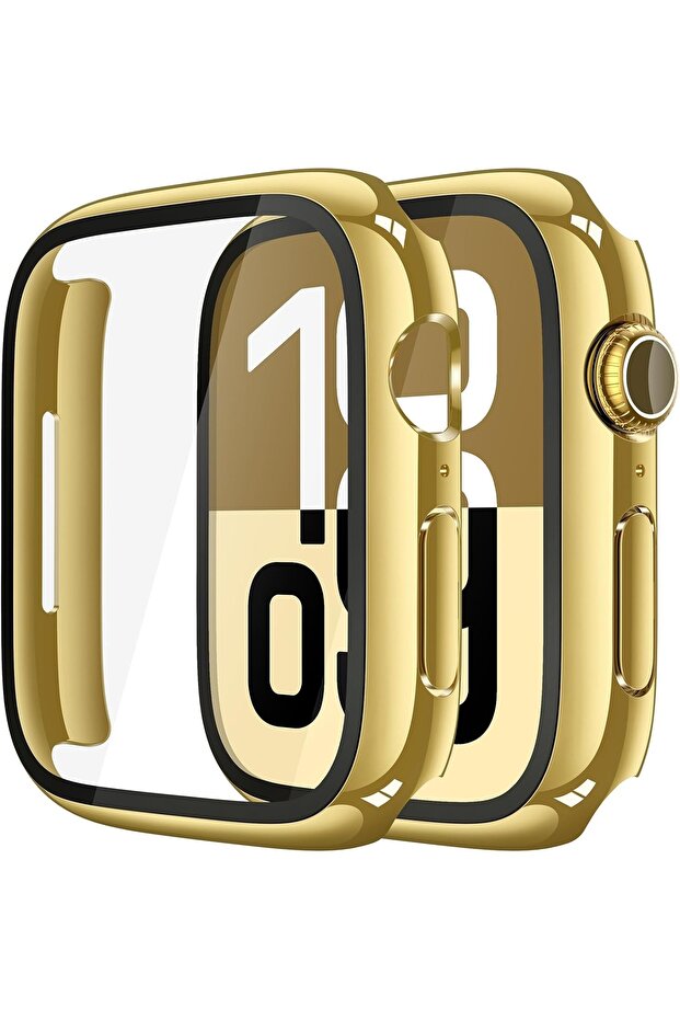 حافظة متوافقة مع ساعة 7 8 9 مقاس 41 ملم + واقي شاشة بتغطية كاملة وحافظة ممتصة للصدمات - 1