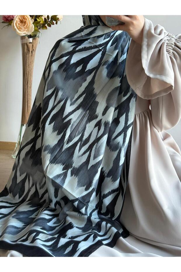 شال بنمط الحمار الوحشي-أسود - 6