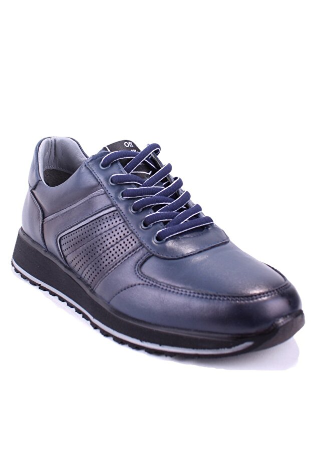 Dma08-1071 Navy Blue Orthopedic Daily Men's Leather Shoes