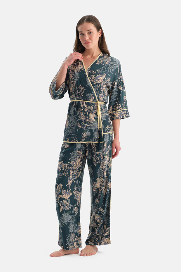 بنطلون منسوج منقوش - 4