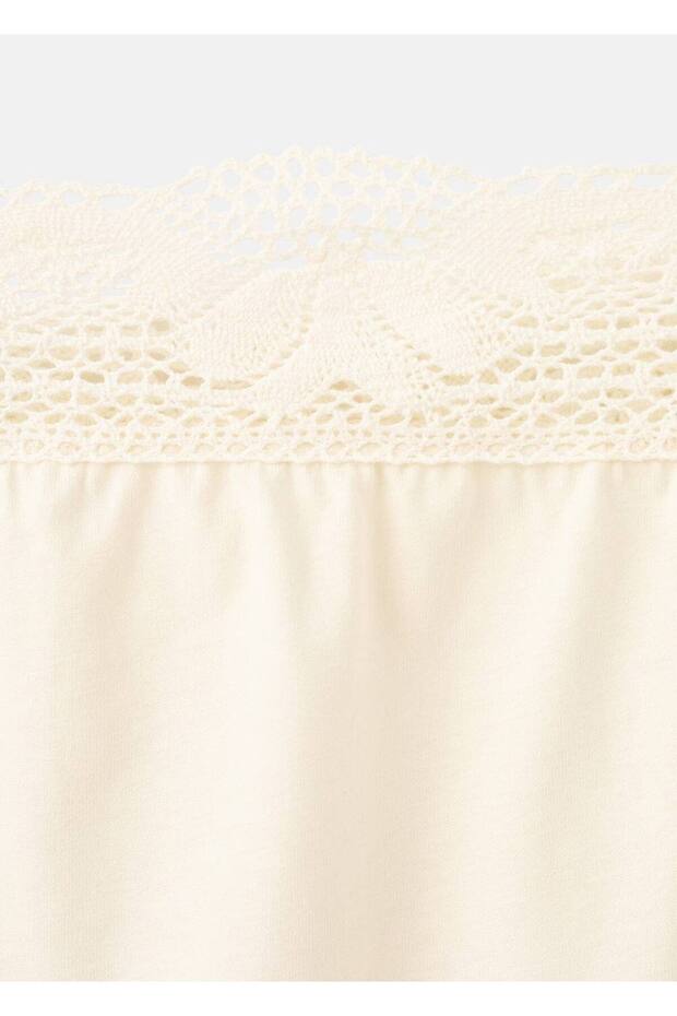 Pamuklu dantel detaylı gecelik - 5