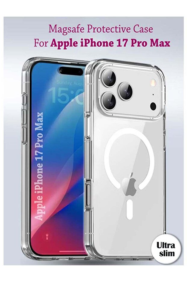 غطاء خلفي شفاف متوافق مع نظام ماج سيف لهاتف آيفون 17 برو ماكس من آبل - 1