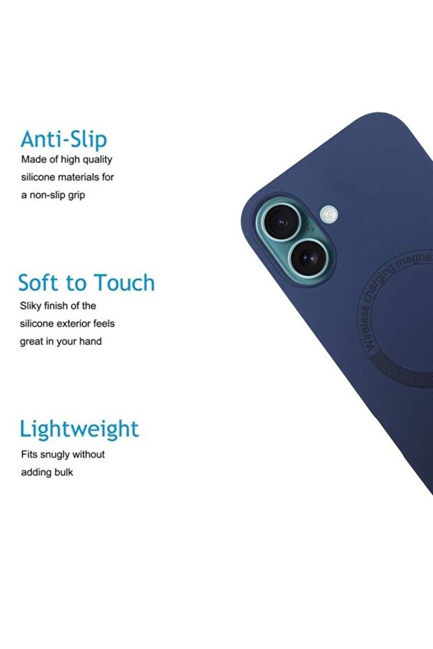 غطاء خلفي متوافق مع نظام ماج سيف لهاتف آيفون 16 بلس من آبل - أزرق - 2