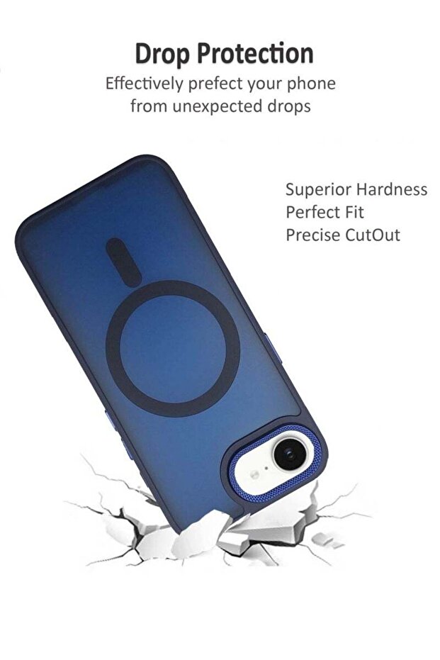 غطاء خلفي متوافق مع نظام ماج سيف لهاتف آيفون 16e من آبل - أزرق - 2