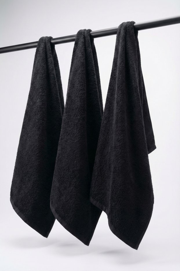 3-Pack 100% Cotton Black Sports Towel Fitness Training Gym Golf Boxing Towel Sweat Absorbent 30X100