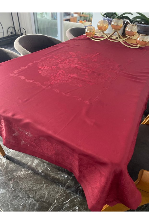 Jumbo Seamless Tablecloth Burgundy Table Cover Tablecloth Wipeable Dirt Stain Resistant Liquid Proof