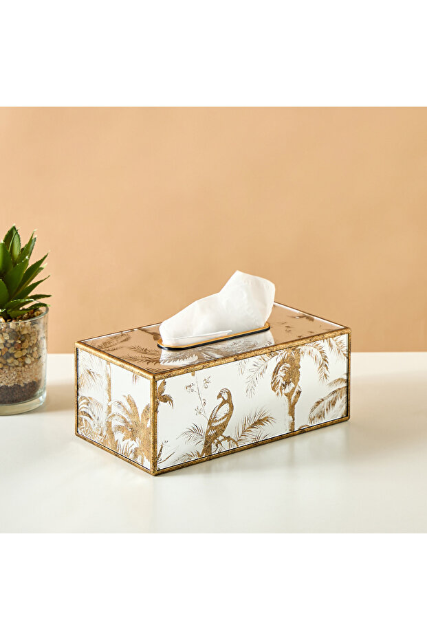 Decorative Tropical Print Tissue Holder - 25x10 cms
