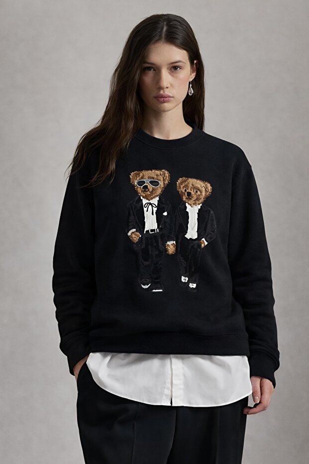 Teddy Bear Printed Organic Cotton Sweatshirt