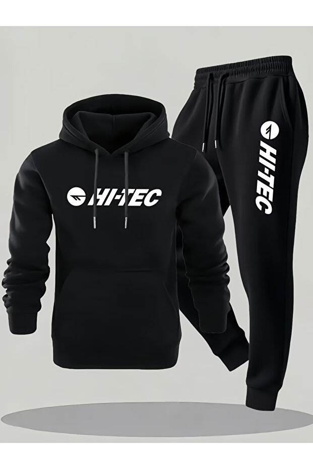 Men's hitec printed Hooded tracksuit set - Hooded sweatshirt top and bottom set