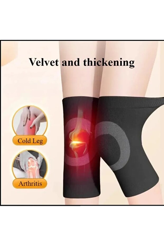 Hangzhou 1 Pair Comfortable Winter Thermal Knee Pads, Thick Lining, Soft and Windproof Insulation (XXL)
