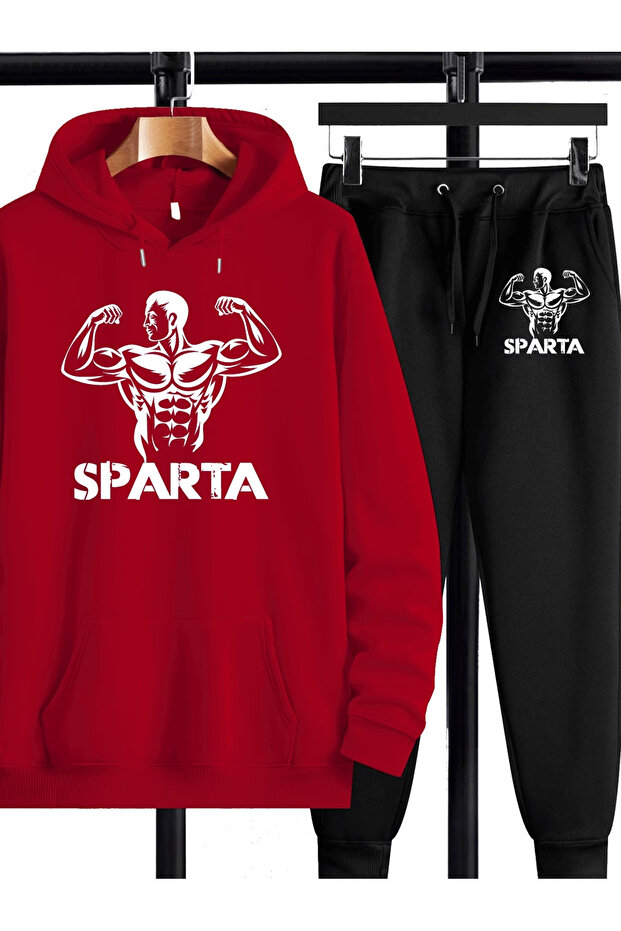 Women's Soarta Printed Hooded Tracksuit Set - Hooded Sweatshirt Bottom Top Set